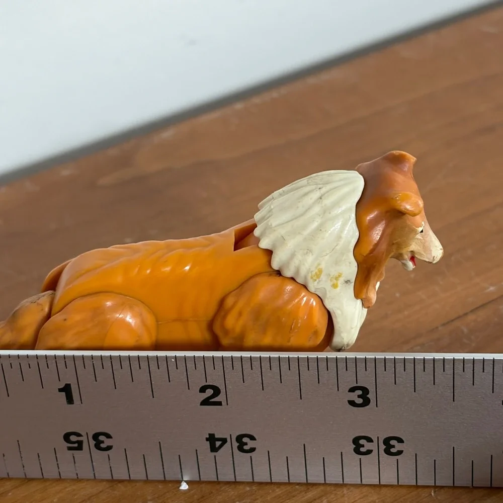 Vintage Fisher Price Adventure Series Collie Dog Action Figure Orange 1970s